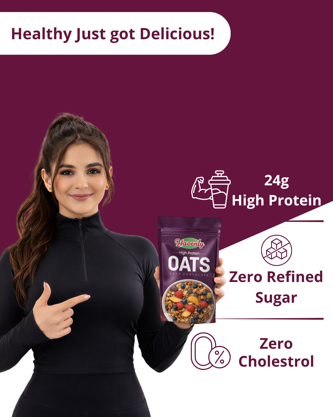 24g High Protein Oats - Dark Chocolate