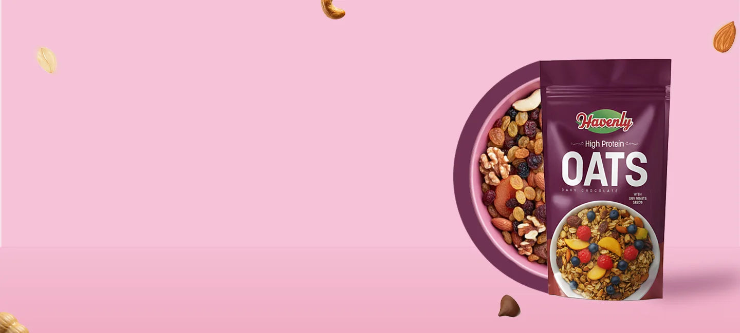 Package of 'Naturally' oats with a pink background