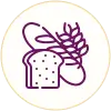 Logo with bread and wheat ears on a white background