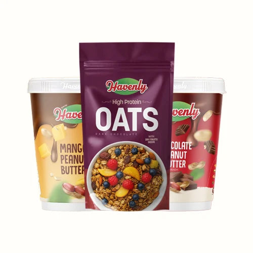 Three Havenly branded food products on a white background