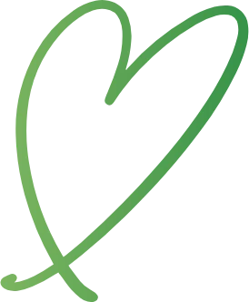 Green heart shape on a white background